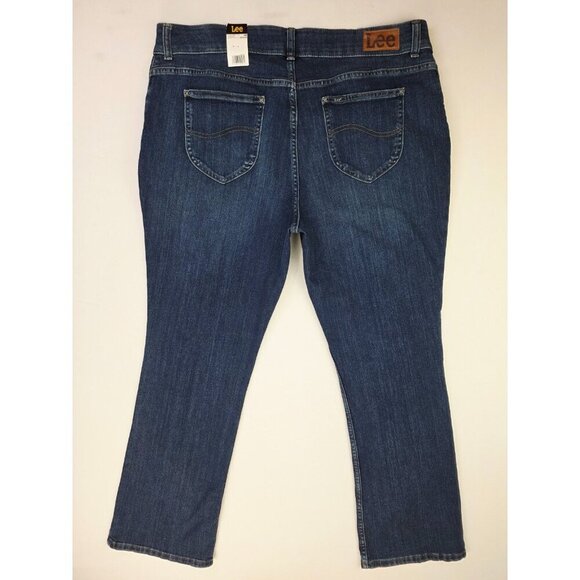Lee Legendary Plus Size 20W Medium Womens 31" Inseam Bootcot Blue Logo Jeans NWT - Picture 1 of 13